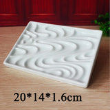 AOOKMIYA White Ceramic Watercolor Palette Artist Activities White Rectangular