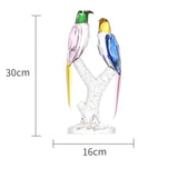 AOOKMIYA Crystal Handmade Bird Animal Figurine Glass Parrot Bird Sculpture Vivid Kingfisher Statue Craft Home Table Decor