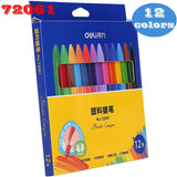 Deli 72061/72062 Plastic Crayon Wax Crayon Color Painting Sticks Color Crayon Color Pencil 12-18 Colors Children Student Caryon