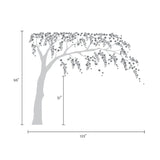 AOOKMIYA Baby Girls Room Wall Decal Cherry Blossom Tree Art Decor Vinyl Stickers, Leaves Tree Wall Decals For Nursery Wall Decoration