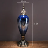 AOOKMIYA European Luxury Ceramic Glass Crafts Ornaments Decoration Home Livingroom Classical Palace Desk Porcelain Figurines Accessories