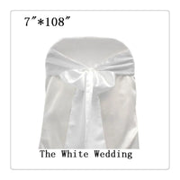 100  wholesale chair  bows  white  chair sash  china free shipping 7'' x108''