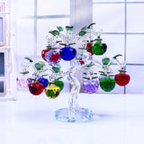 AOOKMIYA Crystal Apple Tree Ornament 36pcs 18pc Hangs Apples Glass Fengshui Crafts Home Decor Figurines Christmas New Year Gift Souvenir
