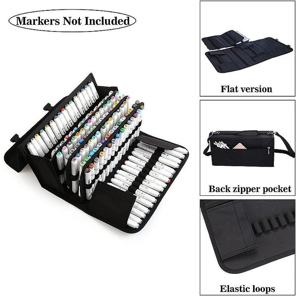 120 Slot Large Capacity Foldable Marker Pen Case Art Marker Pen Bag Storage Bag Durable Sketch Tool Storage Box Stationery