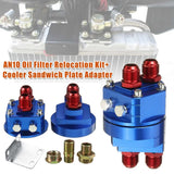 Automobile parts AN10 Universal Aluminum Car Oil Filter Relocation Kit Oil Cooler Sandwich Plate Adapter Auto Accessories