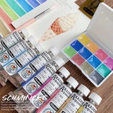 AOOKMIYA Schmincke Macaron Candy Color Watercolor 12 Colors 15ml Opaque College Grade Tubular Watercolor Paint Artist Painting Supplies