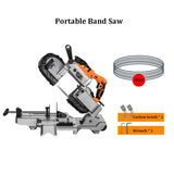 Handheld Woodworking Band Saw, ferramenta de corte, aço inoxidável, alumínio, metal, PVC, madeira