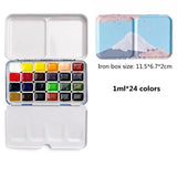 AOOKMIYA Schmincke College-level Watercolor 24 Colors 1ML Paint Sub-pack Portable Watercolor Metal Box Painter Painting Art Supplies
