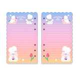 A6 Notebook Inside page 6 Ring Journal Spiral Replacement Journal Cute Note Book Weekly Grid Blank Diary Paper free shipping