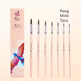 7pcs/10pcs Magritte gouache brush set, art special Bristles oil brush, fishtail fan pen acrylic brush, professional art supplies