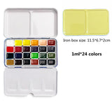 AOOKMIYA Schmincke College-level Watercolor 24 Colors 1ML Paint Sub-pack Portable Watercolor Metal Box Painter Painting Art Supplies