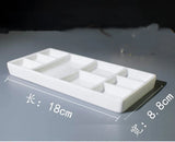 Ceramic watercolor palette large rectangular multi-grid white porcelain palette easy to clean painting tools art supplies