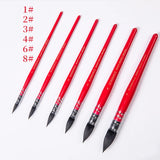 AOOKMIYA Squirrel Hair Red Rod Watercolor Pen Round/Pointed Nylon Solid Watercolor Paint Brush Professional Painting Art Supplies