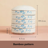 AOOKMIYA Jingdezhen Ceramic Palette with Cover Five-layer Chinese Painting Pigment Disc Calligraphy Ink Disc Palette Painting Tools