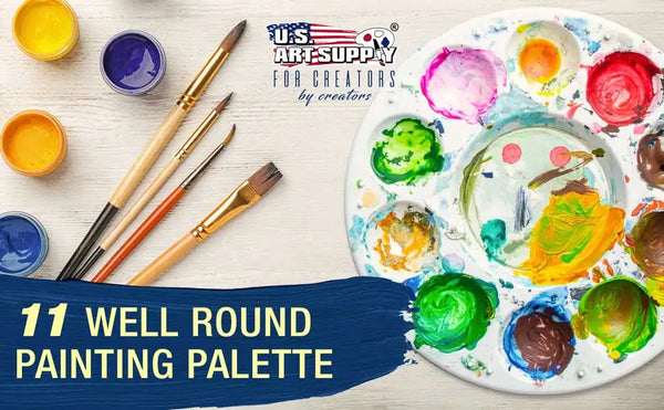 U.S. Art Supply 11-Well Round Plastic Artist Painting Palette (Pack of –  AOOKMIYA