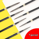 AOOKMIYA 7 Watercolor Hook Line Pens Set Detachable Metal Pen Holder Travel Portable Watercolor Painting Brush Artist Painting Supplies
