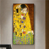 Gustav Klimt The Kiss Classical Oil Paintings Print on Canvas Art Posters And Prints Klimt Famous Art Canvas Pictures Home Decor