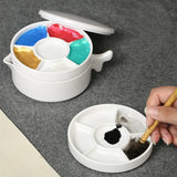 AOOKMIYA New Multi-layer Imitation Porcelain Palette Calligraphy Ink Plate Watercolor Painting Multi-layer Palette Art Supplies