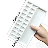 AOOKMIYA Ceramic Watercolor Palette Large Rectangular Multi-Grid White Porcelain Easy To Clean Painting Tools for Beginner Artists