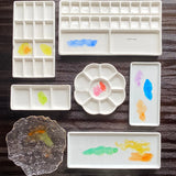 AOOKMIYA Ceramic watercolor palette multi-cell watercolor painting white porcelain palette professional painting ceramic supplies
