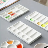 AOOKMIYA Flower Plum Rectangle Ceramic Palette Color Mixing Paint Palette Tray For Watercolor Gouache Acrylic Painting Art Supplies