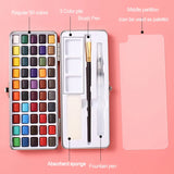 AOOKMIYA Professional 50/72/90 Color Solid Watercolor Set Basic Neon Glitter Watercolor Paint for Drawing Art Paint Supplies Art Supplies AOOKMIYA.COM