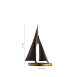Smooth Sailing Sailboat Metal Crafts Ornaments Copper Golden Hollow Ship Abstract Geometric Sailboat Sculpture Home Furnishings