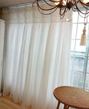Fashion Princess White Blackout Curtains for Living Room, Korean 3 Layers Fairy Sheer Drapes for Girls' Bedroom,Home Deco Fabric