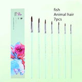 7pcs/10pcs Magritte gouache brush set, art special Bristles oil brush, fishtail fan pen acrylic brush, professional art supplies