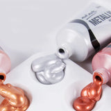 4*50ml Metallic Color Acrylic Paint for Textile Drawing Wall Hand Painted Shining Gel Painting Set Pigment Artist Art Supplies