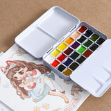 AOOKMIYA Schmincke College-level Watercolor 24 Colors 1ML Paint Sub-pack Portable Watercolor Metal Box Painter Painting Art Supplies