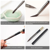 AOOKMIYA 7 Watercolor Hook Line Pens Set Detachable Metal Pen Holder Travel Portable Watercolor Painting Brush Artist Painting Supplies