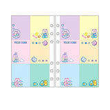 A6 Notebook Inside page 6 Ring Journal Spiral Replacement Journal Cute Note Book Weekly Grid Blank Diary Paper free shipping