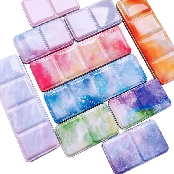 AOOKMIYA Portable solid watercolor iron box 24 color watercolor packaging box watercolor paint empty iron box art supplies