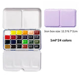 AOOKMIYA Schmincke College-level Watercolor 24 Colors 1ML Paint Sub-pack Portable Watercolor Metal Box Painter Painting Art Supplies