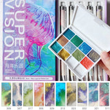 AOOKMIYA SUPERVISION Mica Layered Watercolor Pigment 10 Colors 1ML Pearlescent Chameleon Precipitation Color Master Painting Art Supplies