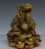 Dragon turtle ornament brass Kaiguang mother and son dragon head turtle living room office ornament handicraft