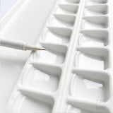 AOOKMIYA Ceramic Watercolor Palette Large Rectangular Multi-Grid White Porcelain Easy To Clean Painting Tools for Beginner Artists