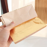 AOOKMIYA 1000pcs 16x16cm Imitation Gold Leaf Gilding Sheets Copper Leaf Sheet Color #2.5 Gold Leaf Sheets Art Craft Paper Nail Deoratioin