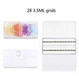 AOOKMIYA 48 Grids Portable Color Box Palette Watercolor Paint Sub-packing Box Tri-fold Card Slot Iron Box Sketch Painting Art Supplies