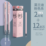 M&G 10pcs Morandi pink series Gel Pen Set 0.35/0.5mm Gel Gel Pen High capacity Quick-drying Refill , Office and School Supplies