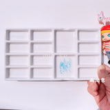 Watercolor ceramic palette 20 grids gouache pigment white porcelain plate painting ink plate Chinese painting plate art supplies