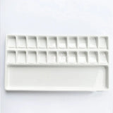 Ceramic watercolor palette large rectangular multi-grid white porcelain palette easy to clean painting tools art supplies