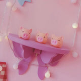 Japanese Kawaii Pink Bow Bedroom Shelves Wall-mounted Cosmetic Wooden Storage Rack Girly Heart Room Decoration Wall Shelf