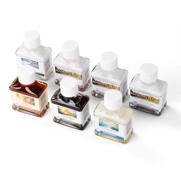 18/75ML Art Masking fluid Watercolor Media Masking Ink The Liquid Of White/Pink/Gray Gel OX gall liquid watercolor medium