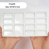 AOOKMIYA Ceramic Watercolor Palette Large Rectangular Multi-Grid White Porcelain Easy To Clean Painting Tools for Beginner Artists