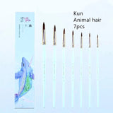 7pcs/10pcs Magritte gouache brush set, art special Bristles oil brush, fishtail fan pen acrylic brush, professional art supplies