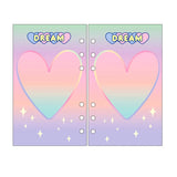 A6 Notebook Inside page 6 Ring Journal Spiral Replacement Journal Cute Note Book Weekly Grid Blank Diary Paper free shipping