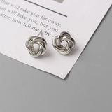 Tiny Metal Stud Earrings for Women Gold Color Twist Round Earrings Small Unusual Earrings boucles d'oreilles Fashion Jewelry