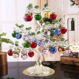 AOOKMIYA Crystal Apple Tree Ornament 36pcs 18pc Hangs Apples Glass Fengshui Crafts Home Decor Figurines Christmas New Year Gift Souvenir